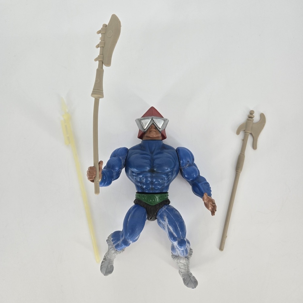 Vintage MOTU Mekaneck Action Figure 1983 Mattel Malaysia He Man w Accessories